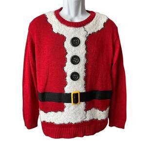 Merry Christmas Light Up Santa Suit Yourself Ugly Holiday Sweater Size S/M